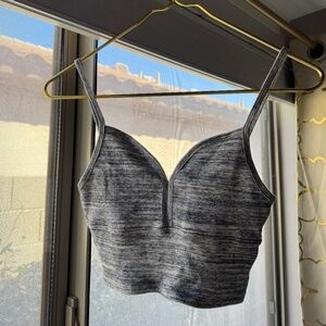 Hollister Grey/White Cropped Tank Top